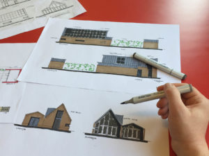 Schetsontwerp van een nieuwbouwwoning door Architectenbureau Bloemen